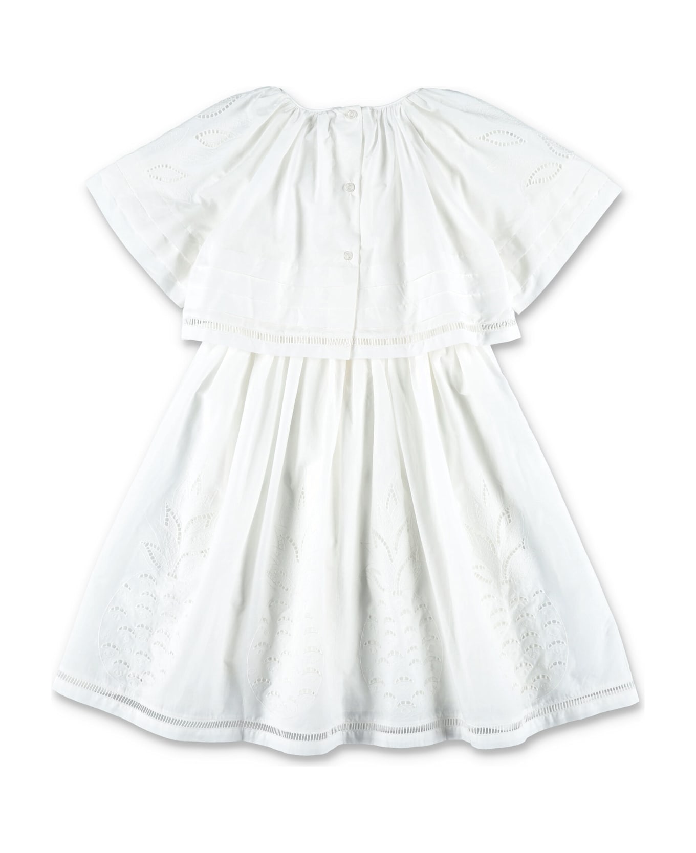 Chloé Kid - Embroidered Dress - WHITE