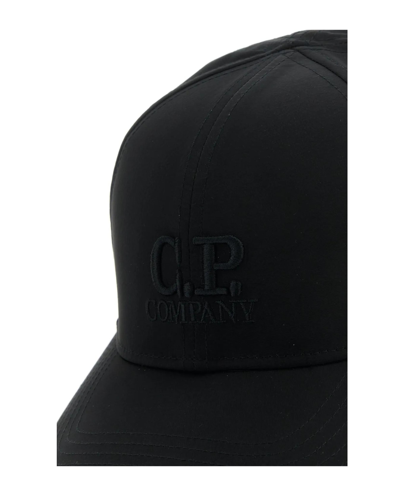 C.P. Company Black Nylon Baseball Cap - BLACK