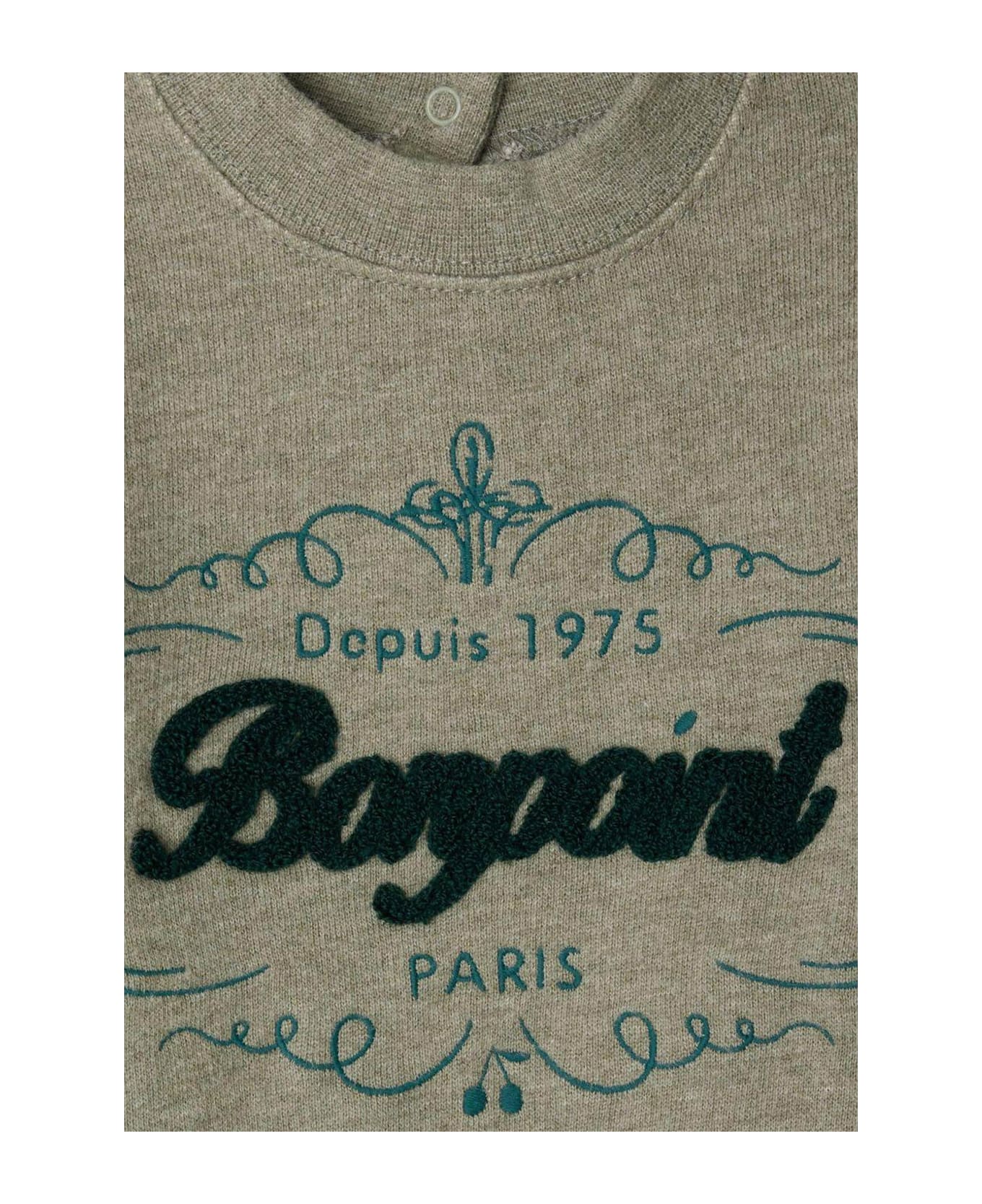 Bonpoint Grey Sweatshirt For Baby Boy With Logo - Grey