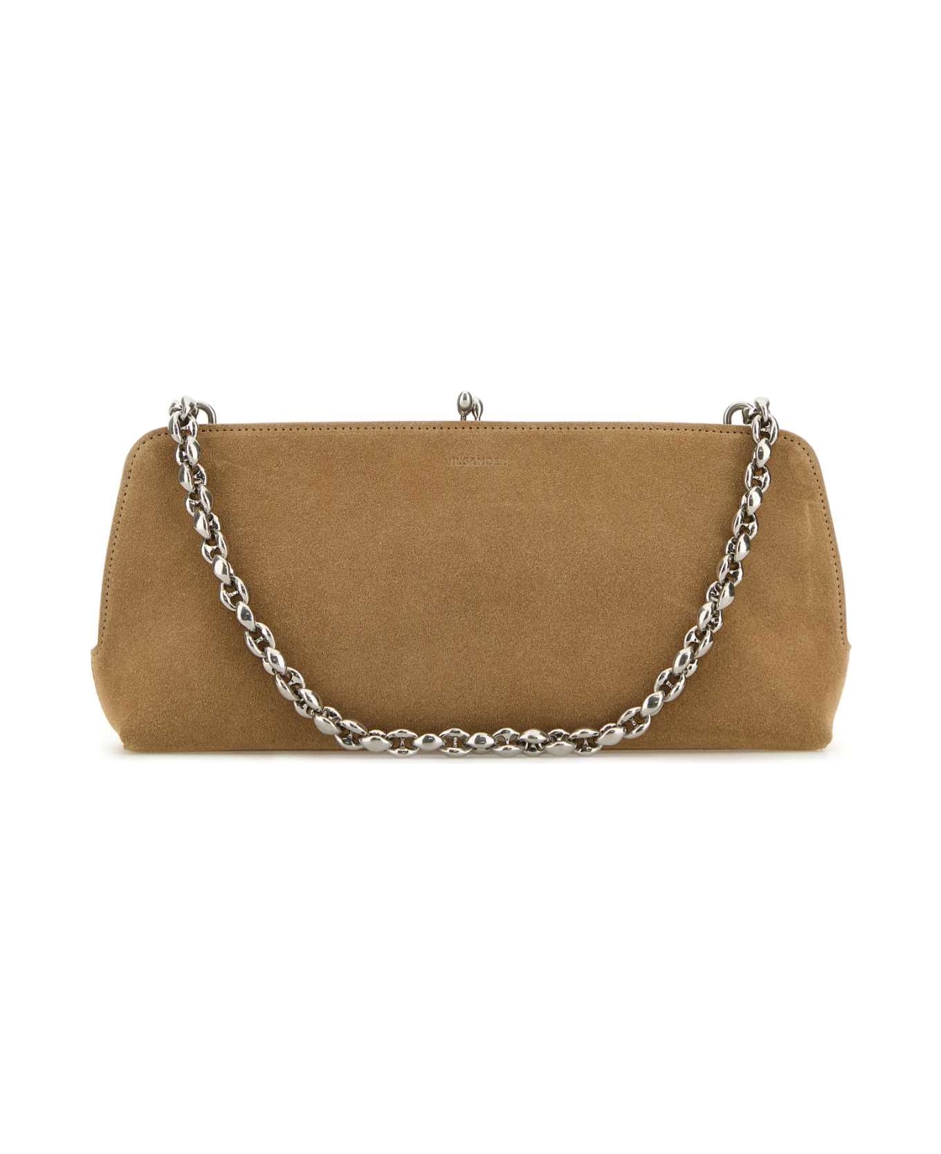 Jil Sander Beige Suede Goji Shoulder Bag - KAKI