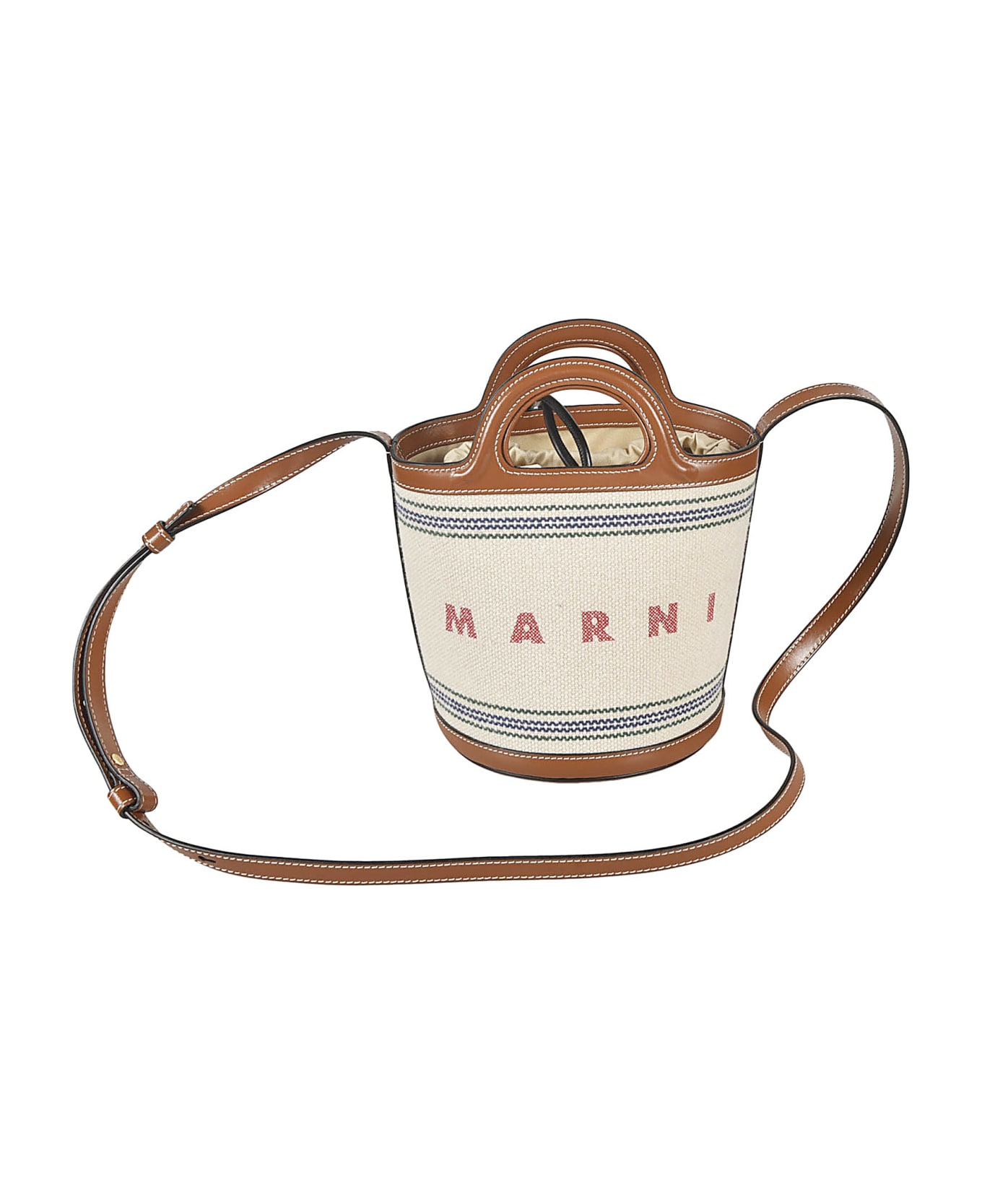 Marni Drawstrnged Shoulder Bag - Cream