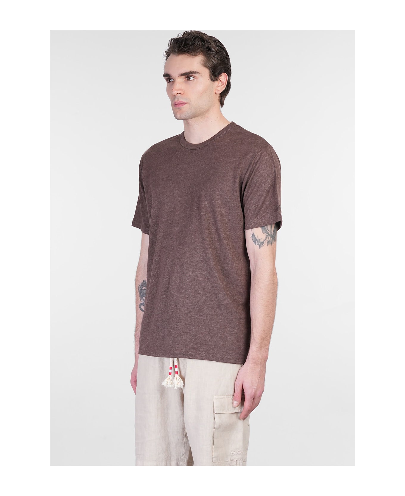 MC2 Saint Barth Ecstasea N T-shirt In Brown Linen - brown