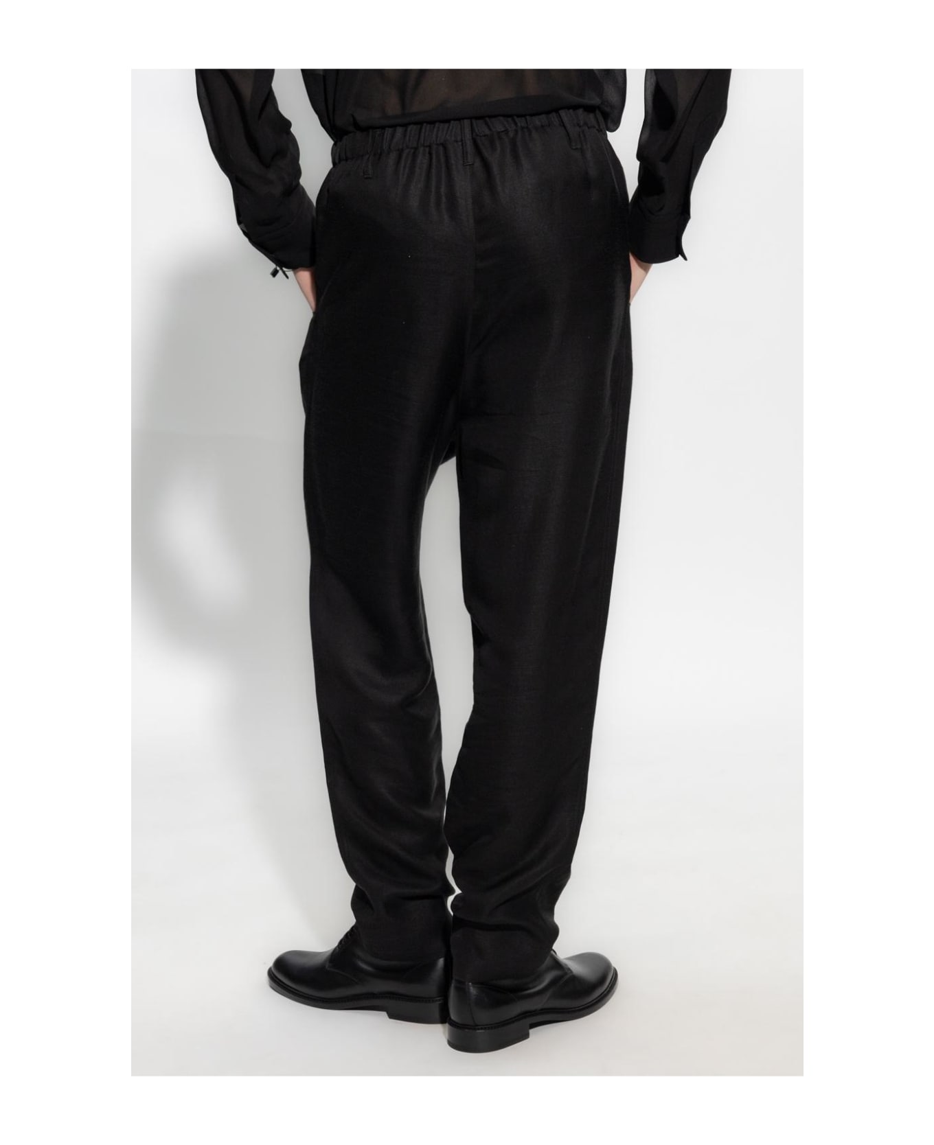 Saint Laurent Trousers With Tapered Legs - Black
