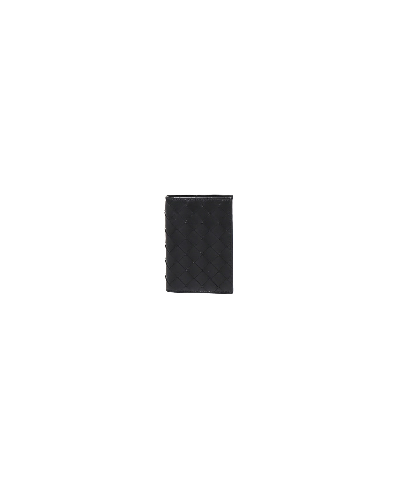 Bottega Veneta Braided Passport Holder - BLACK