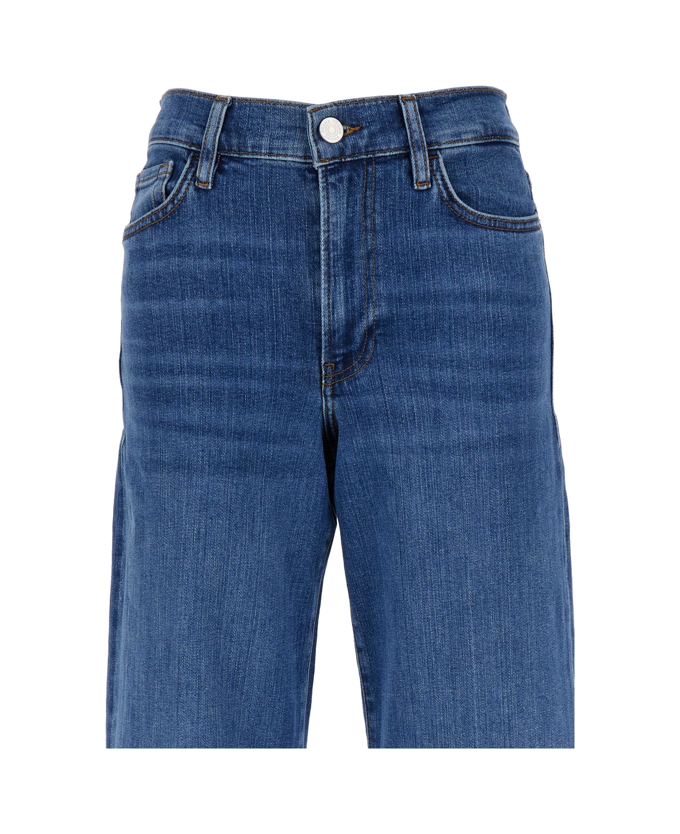 Frame Blue Denim 'le Slim Palazzo' Jeans In Cotton Woman - Blu デニム