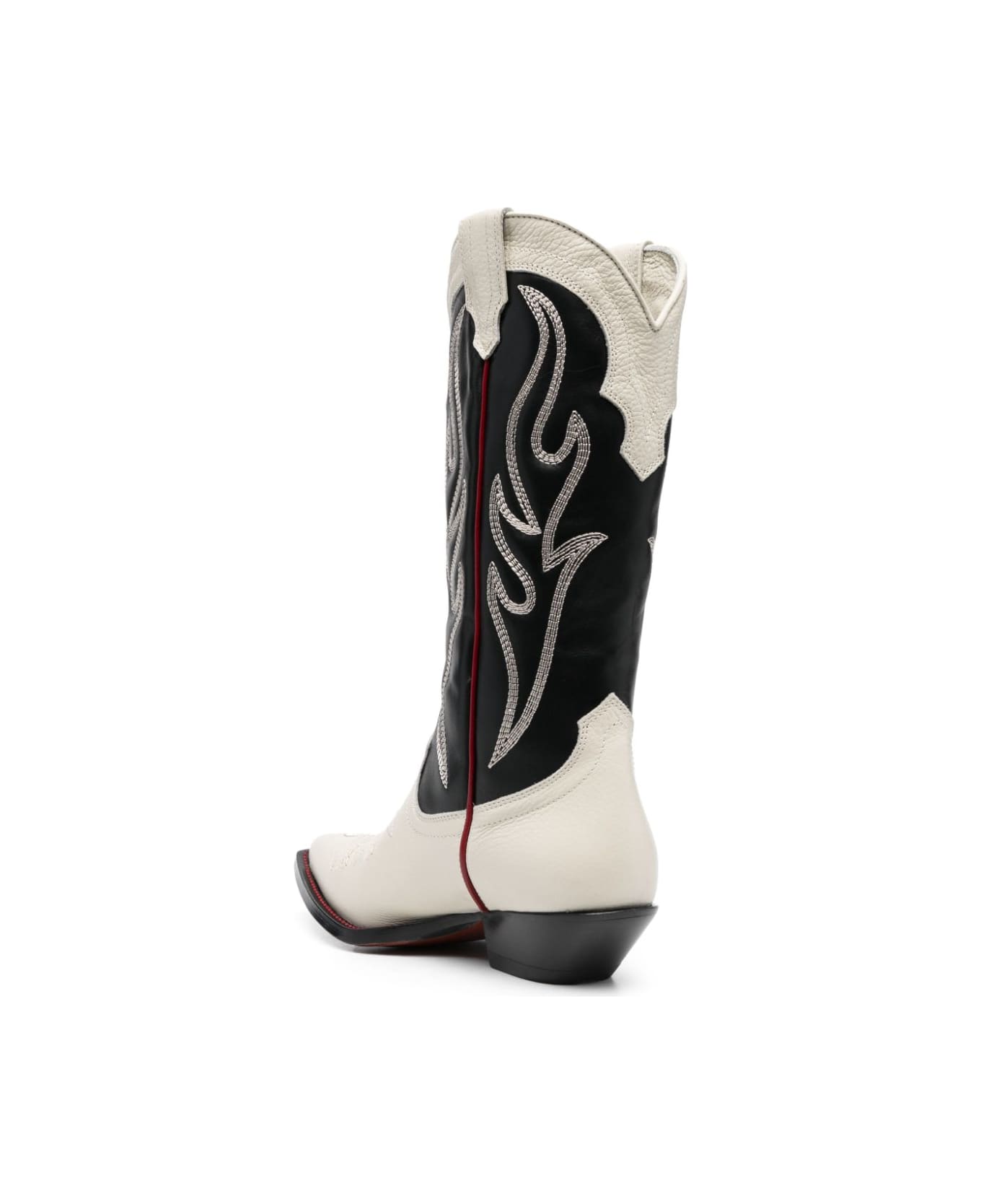 Sonora Embroidered Suede Western Boots - Black