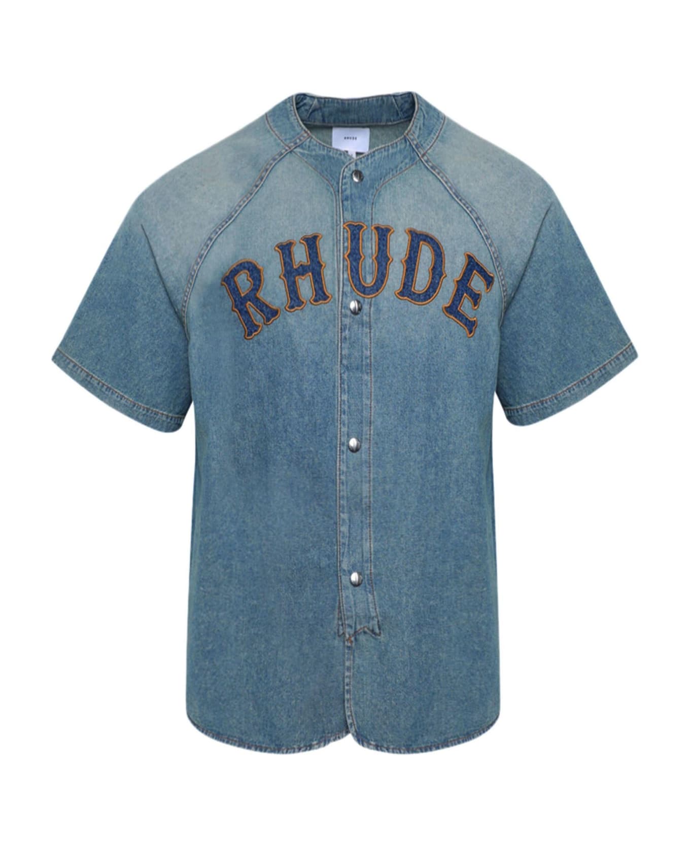 Rhude Baseball Denim Shirt - Dark Indigo