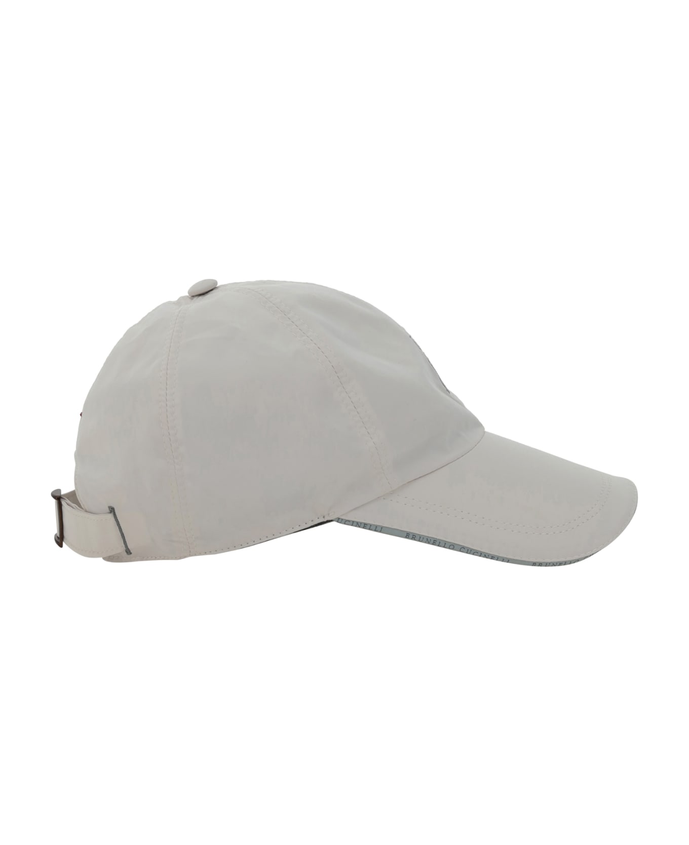 Brunello Cucinelli Water-repellent Microfibre Baseball Cap With Embroidered Logo - White 帽子