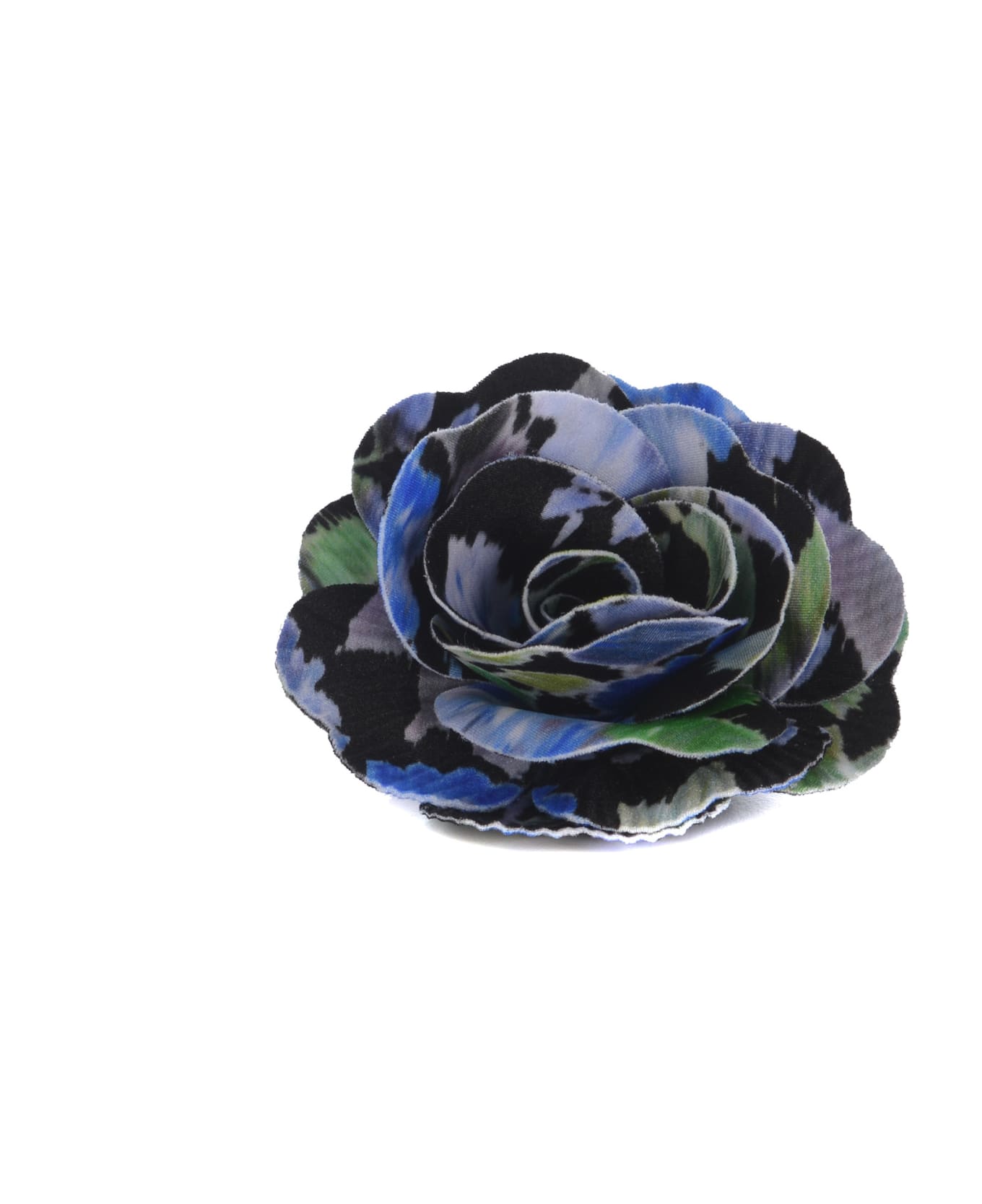 Philosophy di Lorenzo Serafini Flower Brooch In Black Blue Fabric - Multicolor