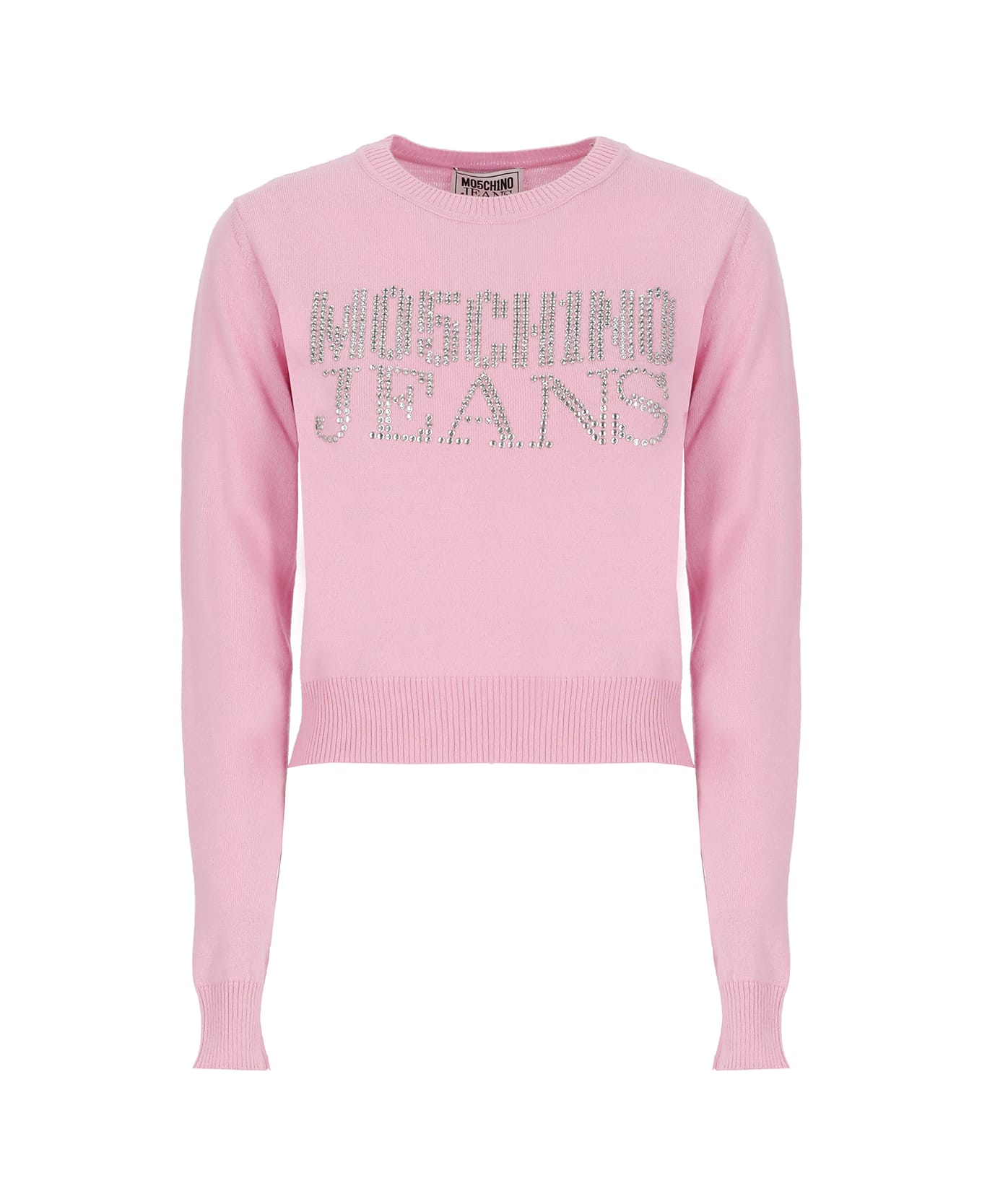 M05CH1N0 Jeans Sweater With Logo - PINK ニットウェア