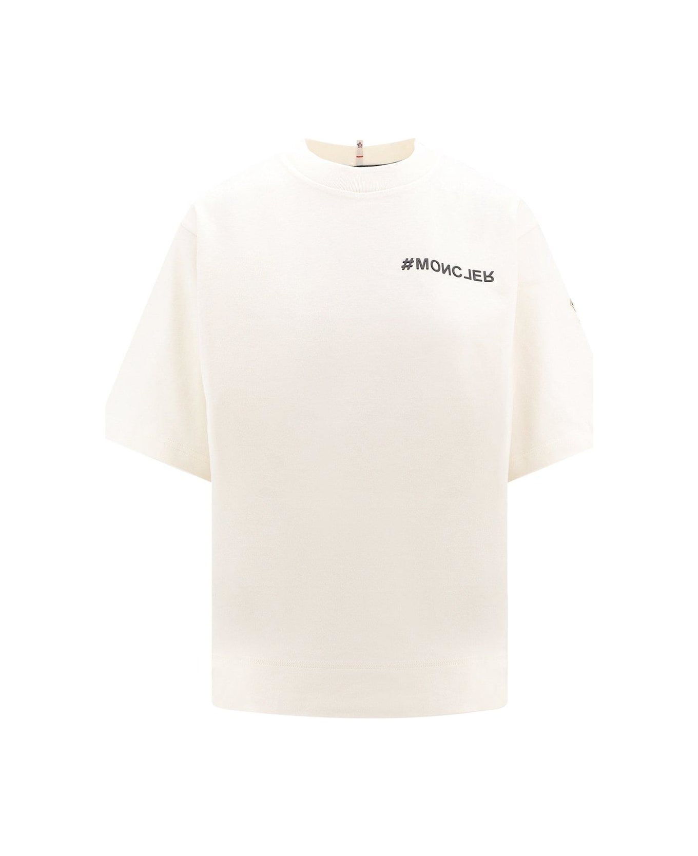 Moncler Grenoble Logo Printed Crewneck T-shirt - White シャツ