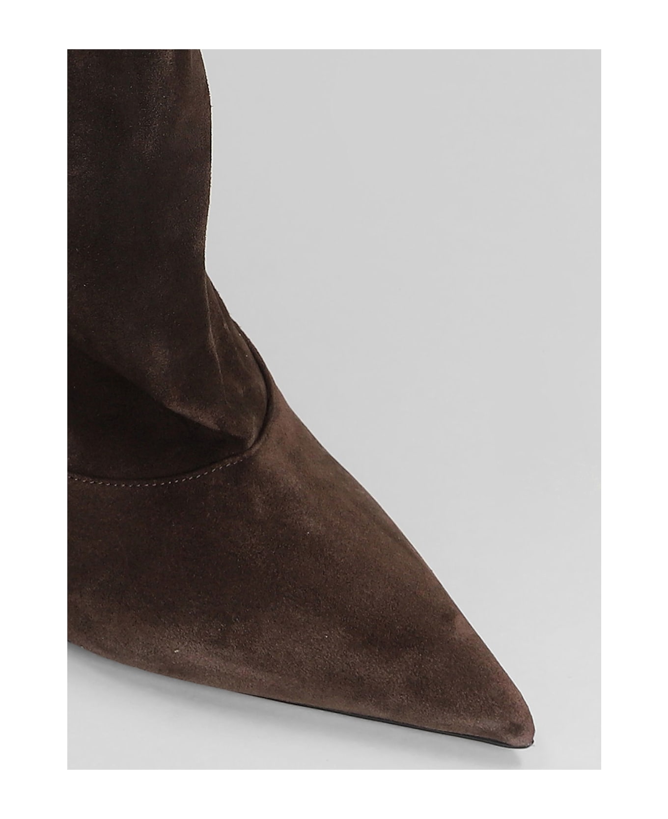 Paris Texas Ines Reverse 75 High Heels Boots In Brown Suede - brown