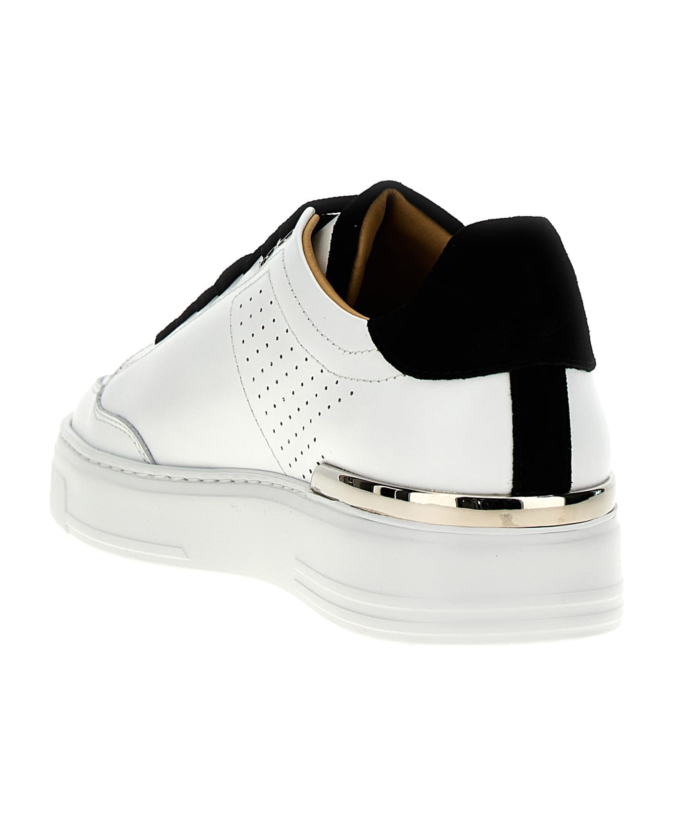 Philipp Plein 'mix Leather Lo-top' Sneakers - White/Black