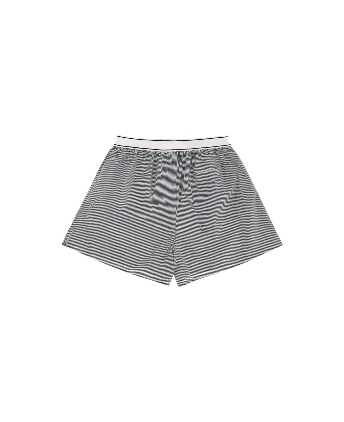 Sporty & Rich Striped Logo Shorts - GREEN