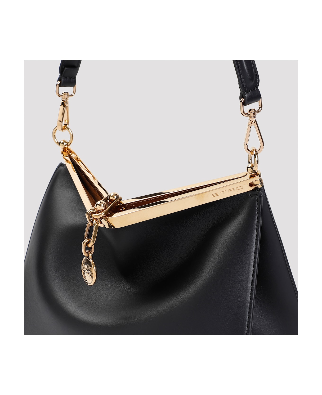 Etro Black Leather Bag - black