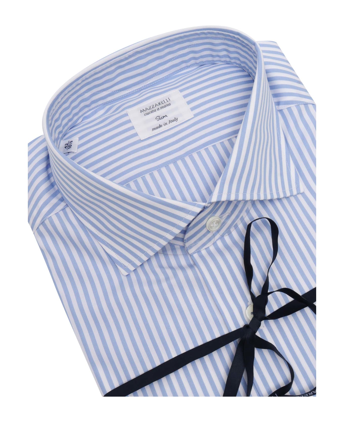Mazzarelli Slim Fit Striped Shirt - LIGHT BLUE シャツ