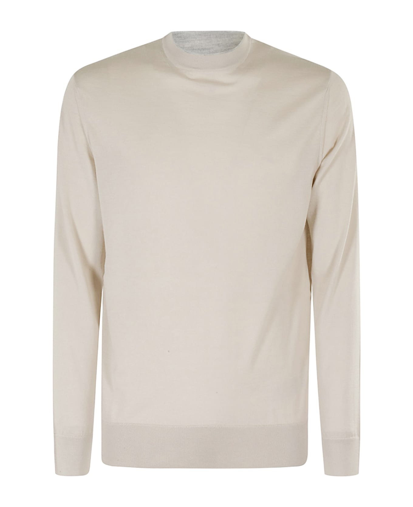 Eleventy Maglia Girocollo Tipping - Sabbia Grigio