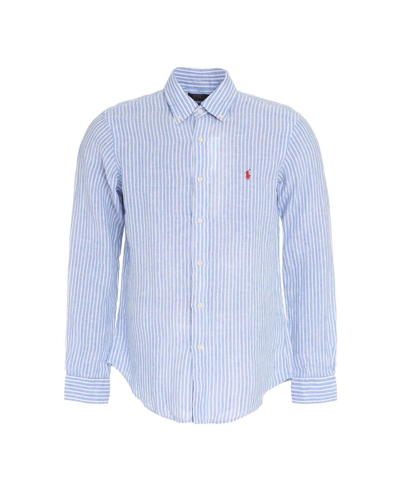 Polo Ralph Lauren Striped Long-sleeved Shirt Polo Ralph Lauren - LIGHT BLUE