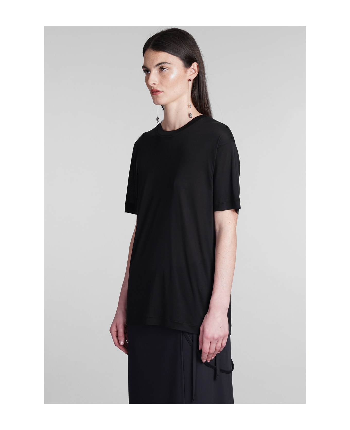 Lemaire T-shirt In Black Silk - black