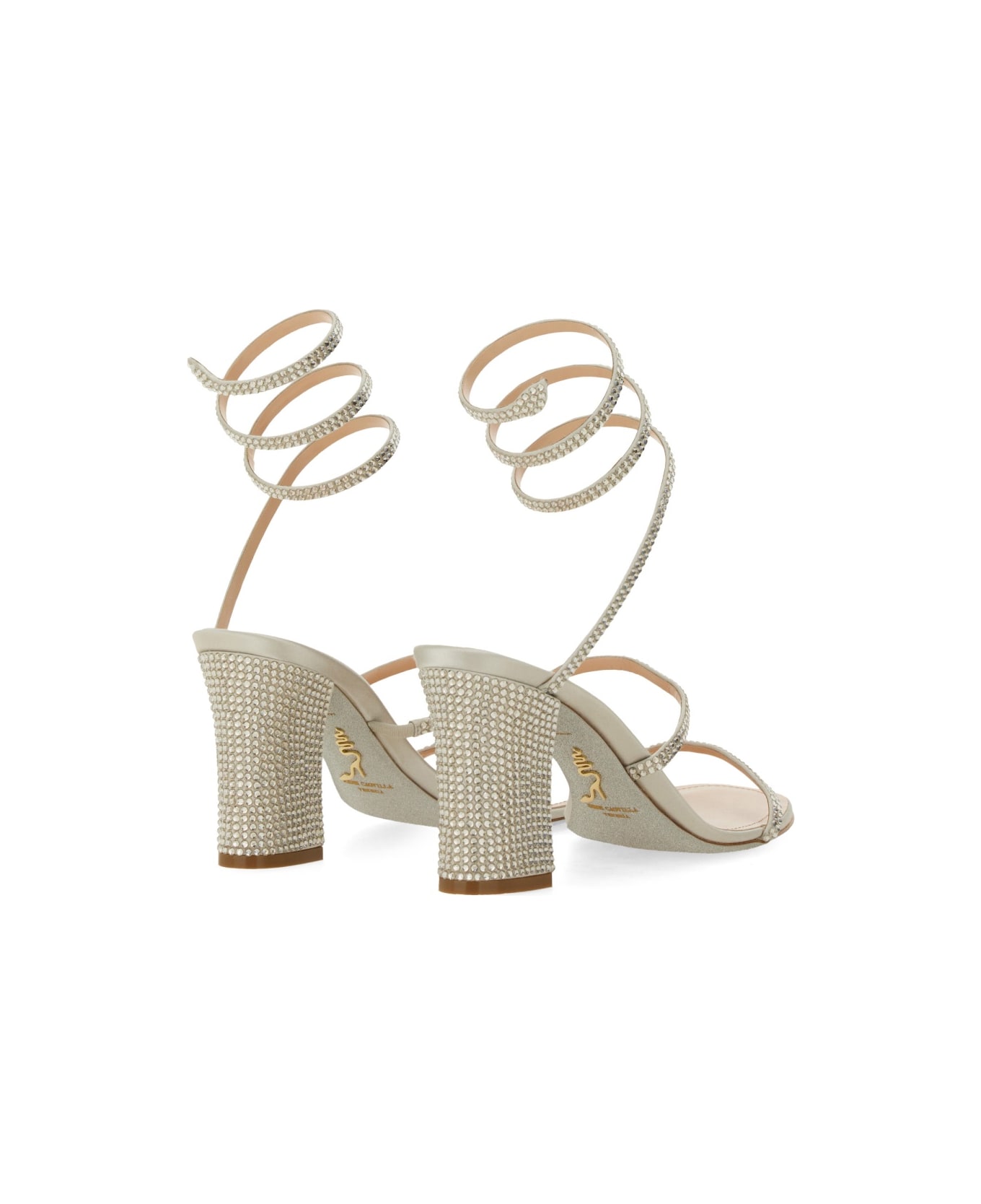 René Caovilla Sandal With Rhinestones - SILVER