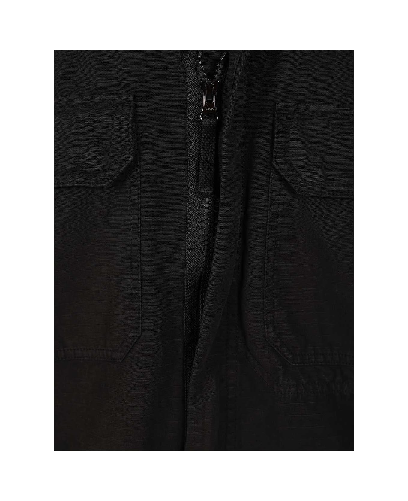 Stone Island Organic Cotton Ripstop, Garment Dyed - BLACK