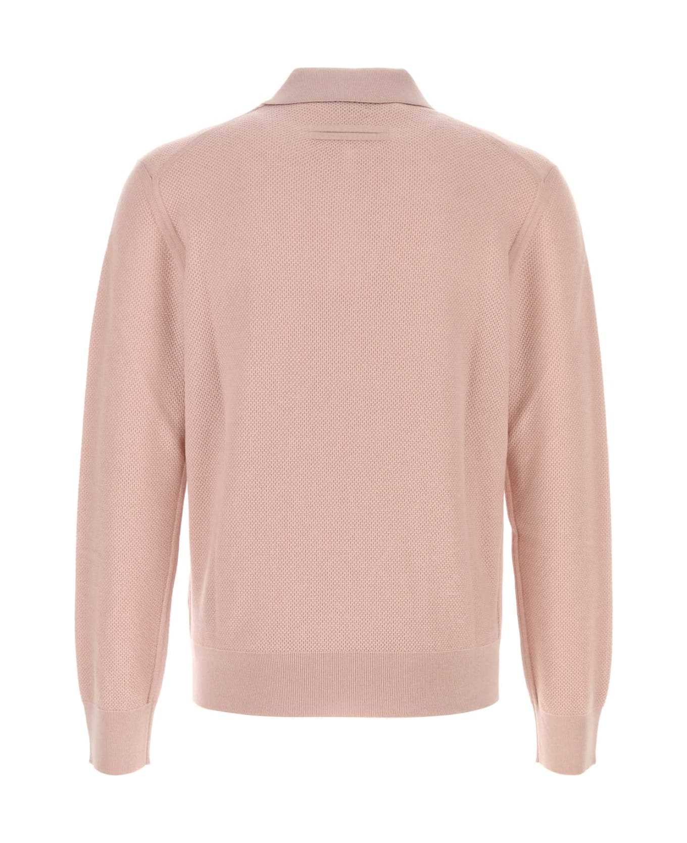 Zegna Pink Cashmere Polo Shirt - R02
