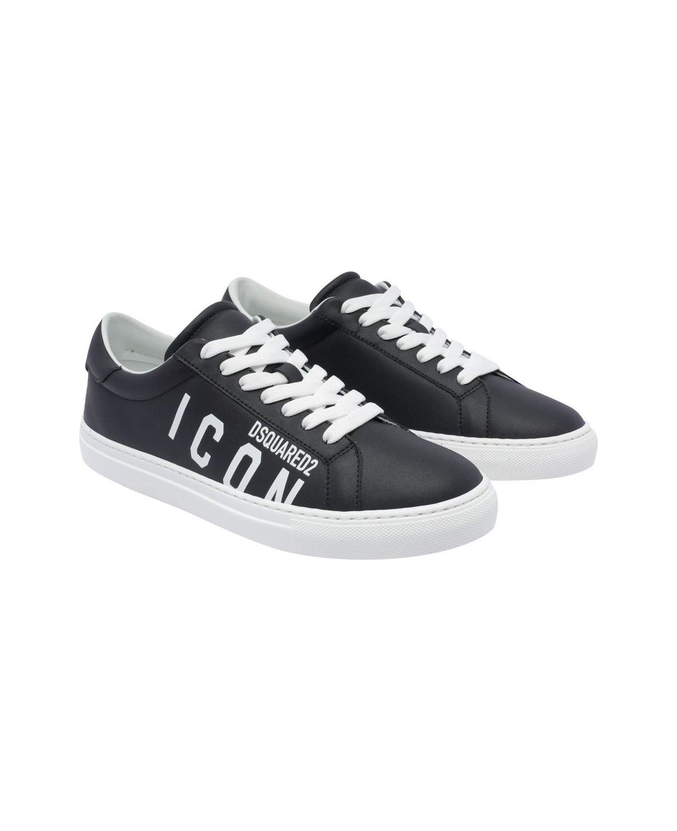 Dsquared2 Logo Printed Cassetta Sneakers Dsquared2 - BLACK