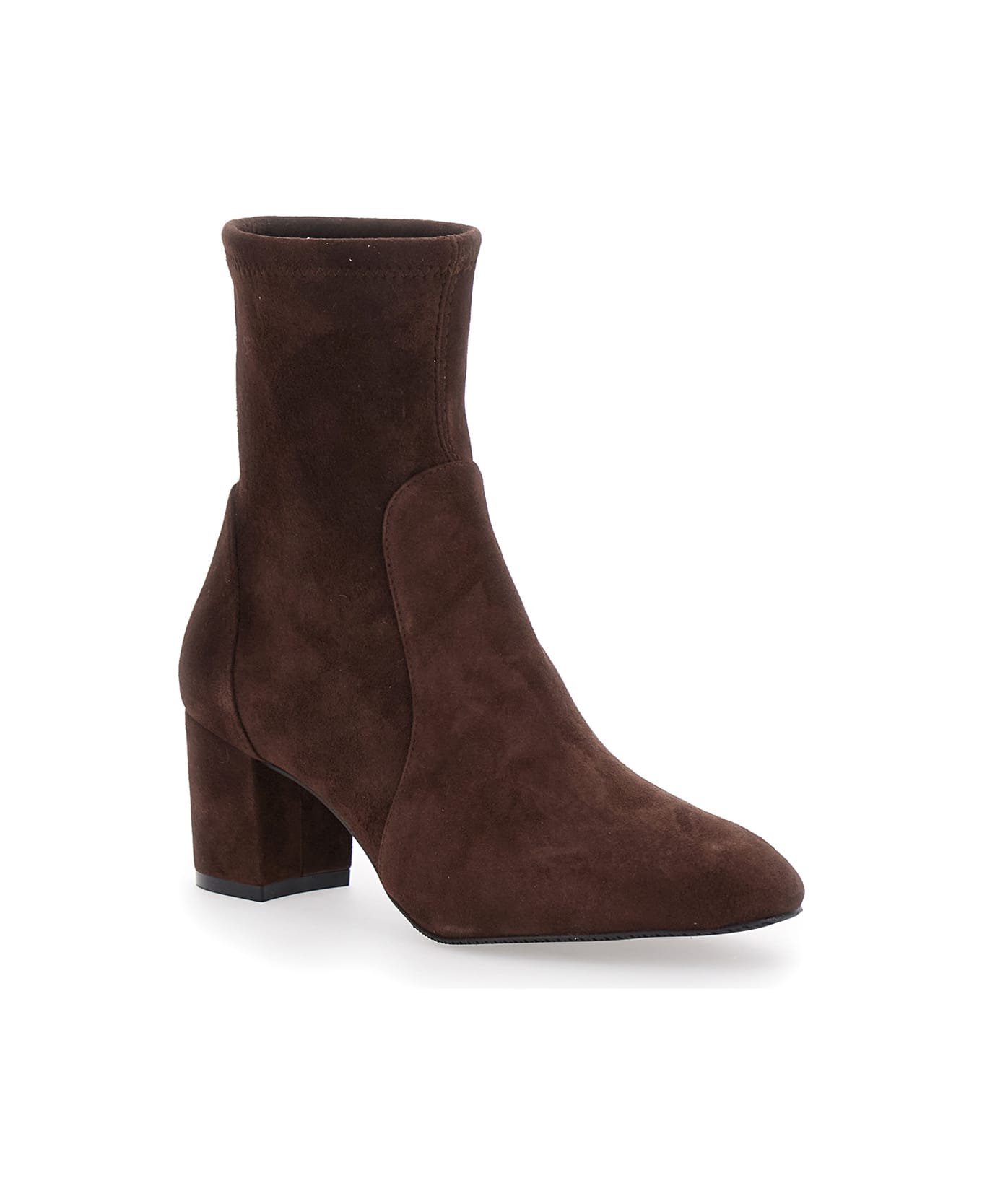 Stuart Weitzman 'yuliana' Brown Ankle Boots With Medium Block Heel In Ecoleather Woman - Brown