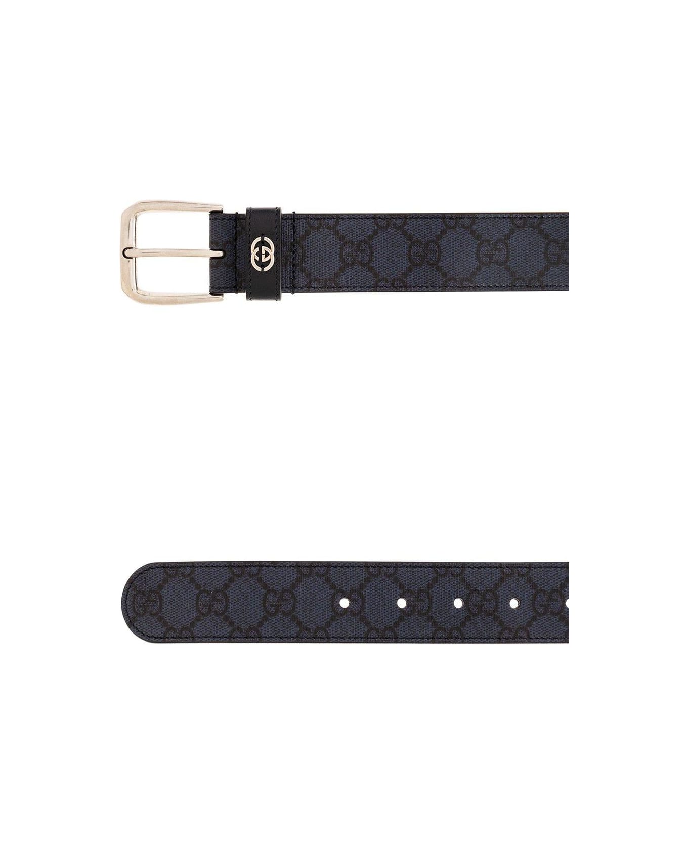 Gucci Logo Plaque Monogrammed Belt - Blue ベルト