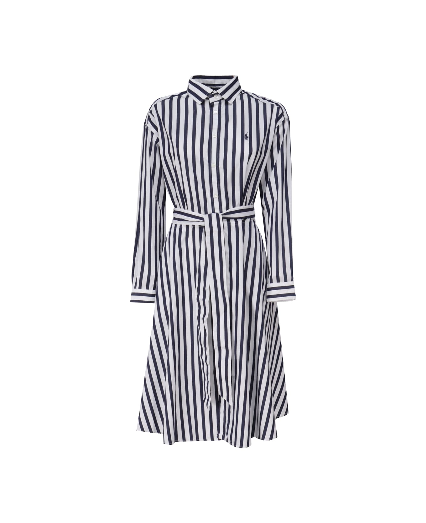 Polo Ralph Lauren Striped Shirtdress - Navy/white