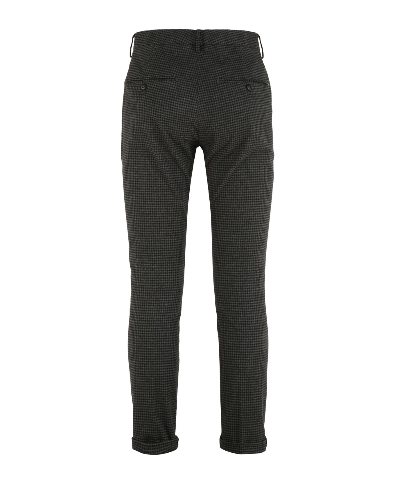 Dondup Gaubert Checked Cotton Trousers - grey