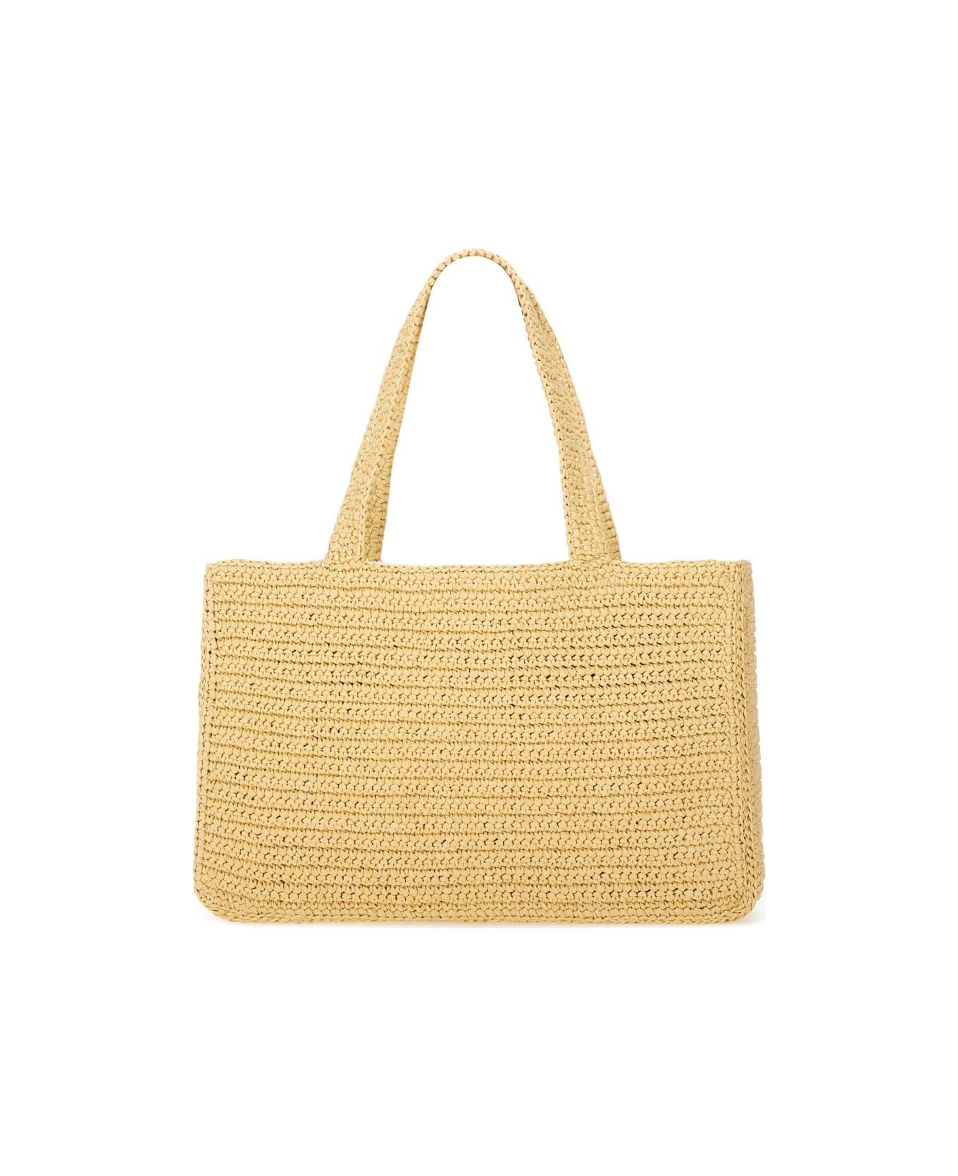 Valentino Garavani "viva Superstar" Large Raffia Shopping Bag - BEIGE