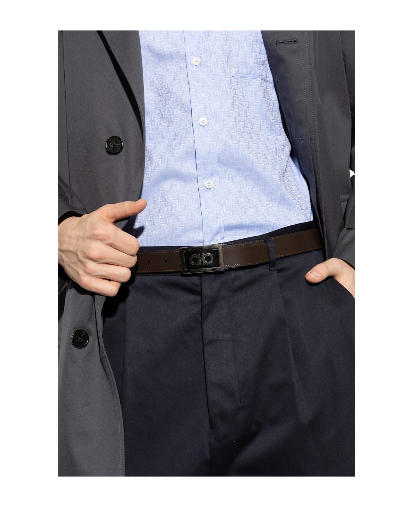 Ferragamo Reversible Leather Belt - Black