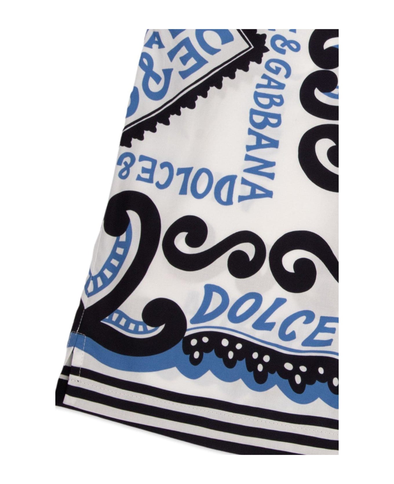 Dolce item & Gabbana Marina-printed Drawstring Poplin Shorts - Celeste
