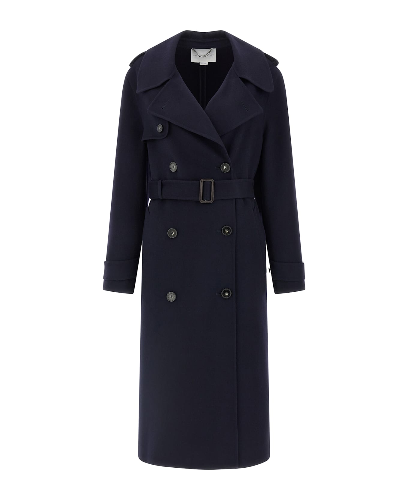 Stella McCartney Double-breasted Wool Trench Coat - Blue