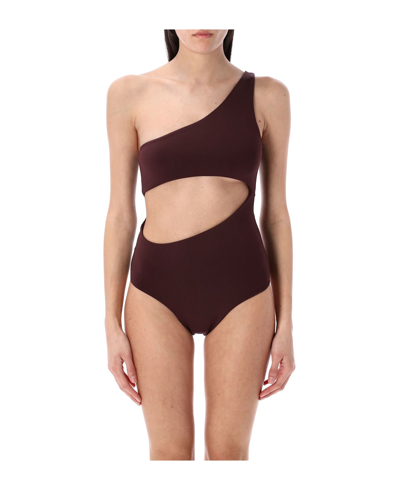 Magda Butrym One-shoulder One-piece - BROWN