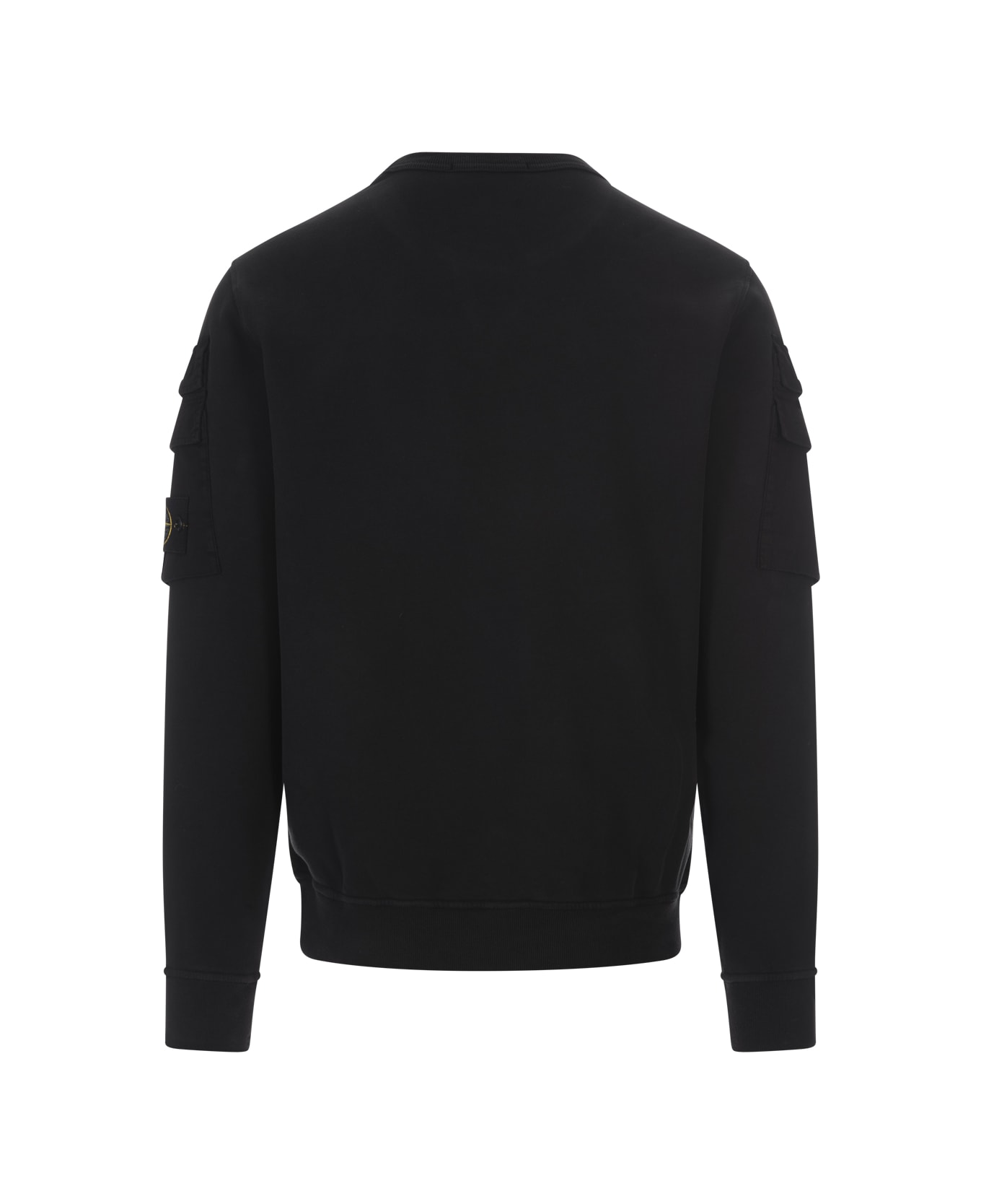 Stone Island Crewneck Sweatshirt With Pockets - Black