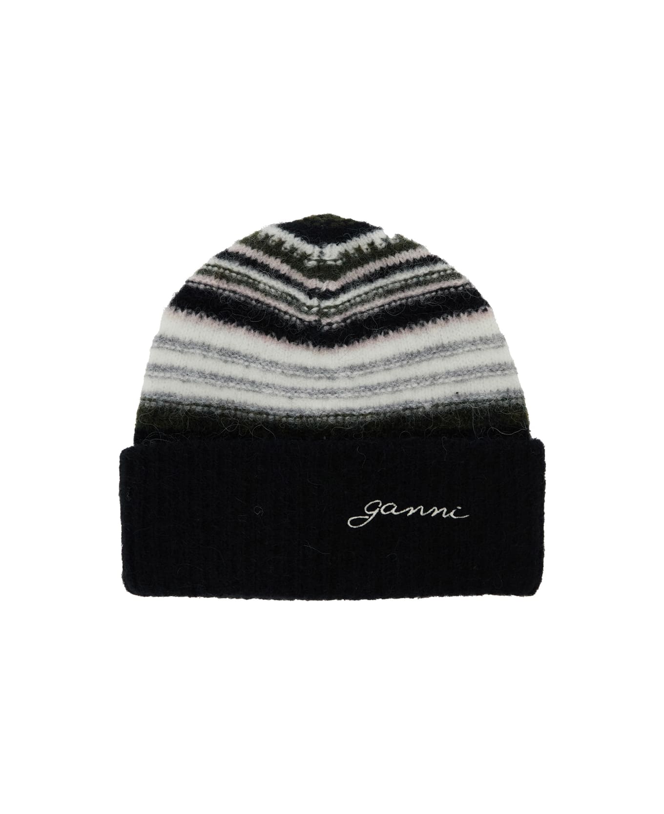 Ganni Hat With Logo - Black