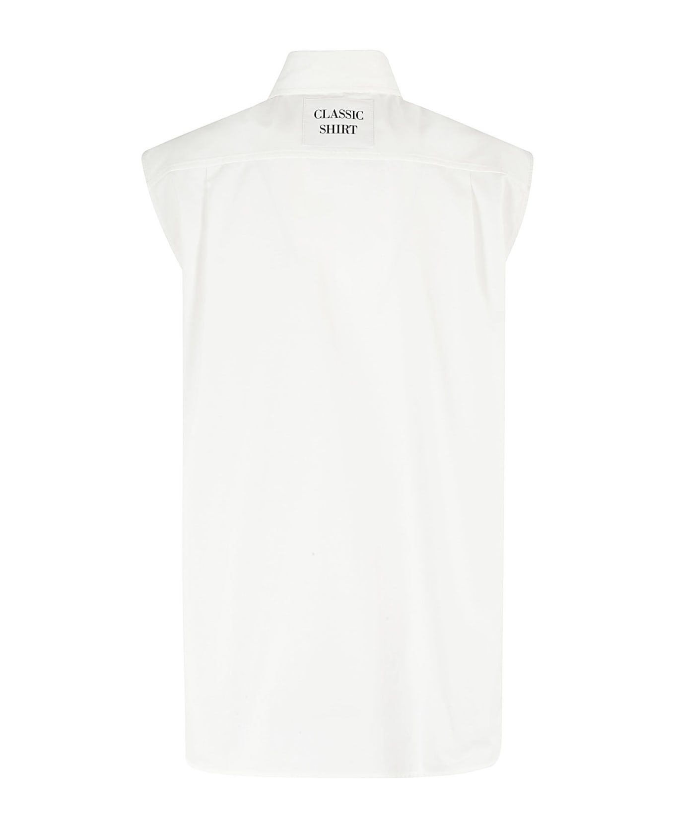 Moschino Pintuck Detailed Curved Hem Shirt - Bianco