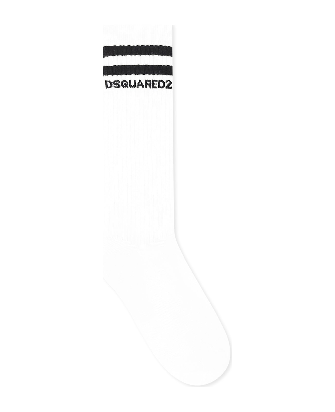 Dsquared2 White Socks For Boy With Logo - White
