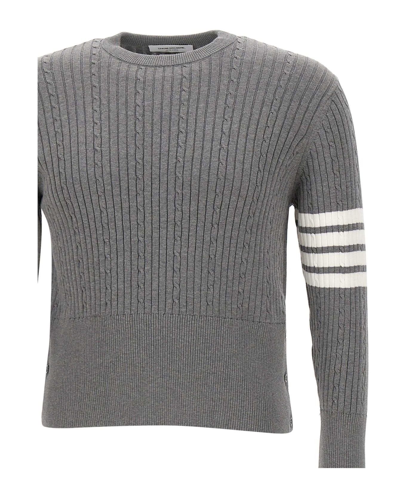 Thom Browne 
baby Cable Rib Stitch
 Cotton Pullover - GREY