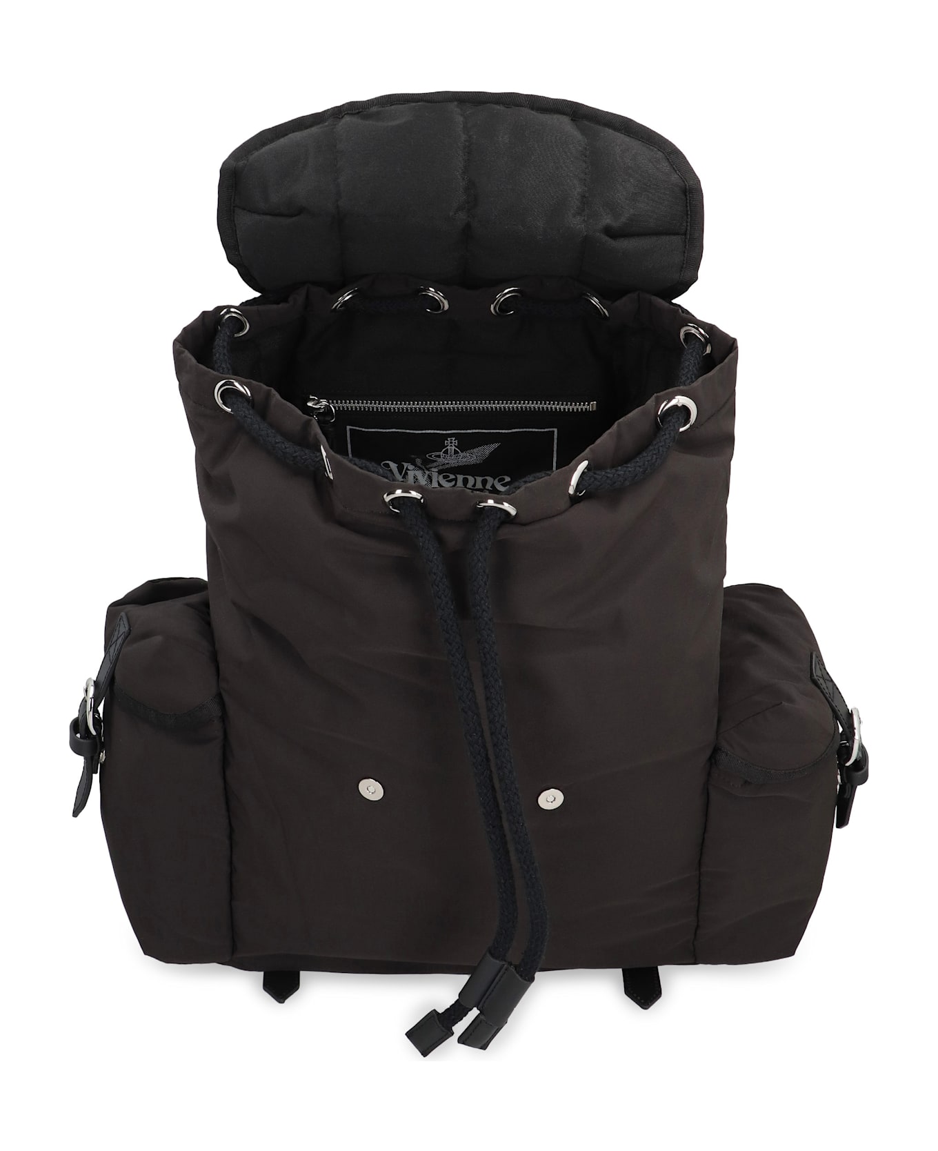 Vivienne Westwood Nylon Backpack With Logo - black