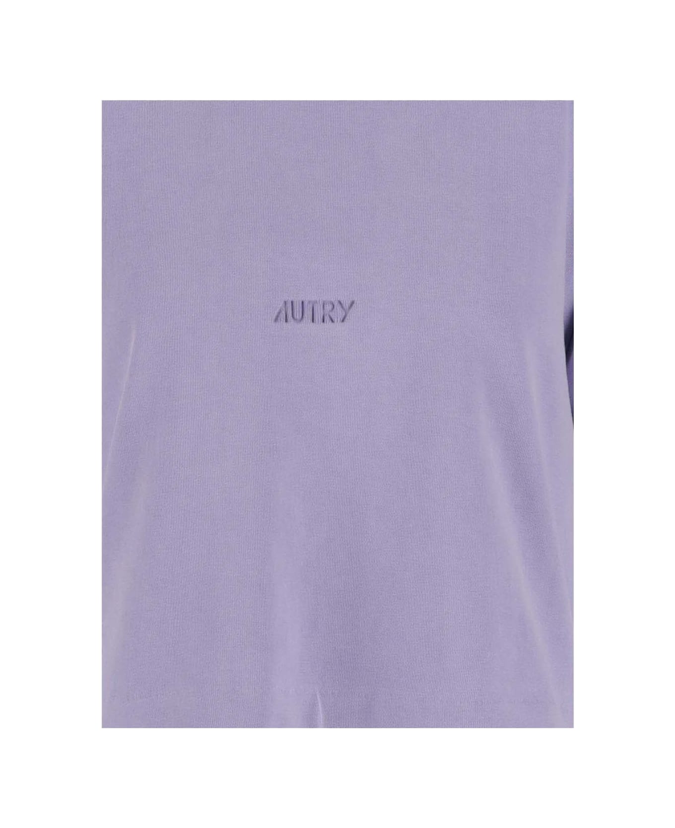 Autry Cotton T-shirt With Logo - PASTEL LILAC Tシャツ