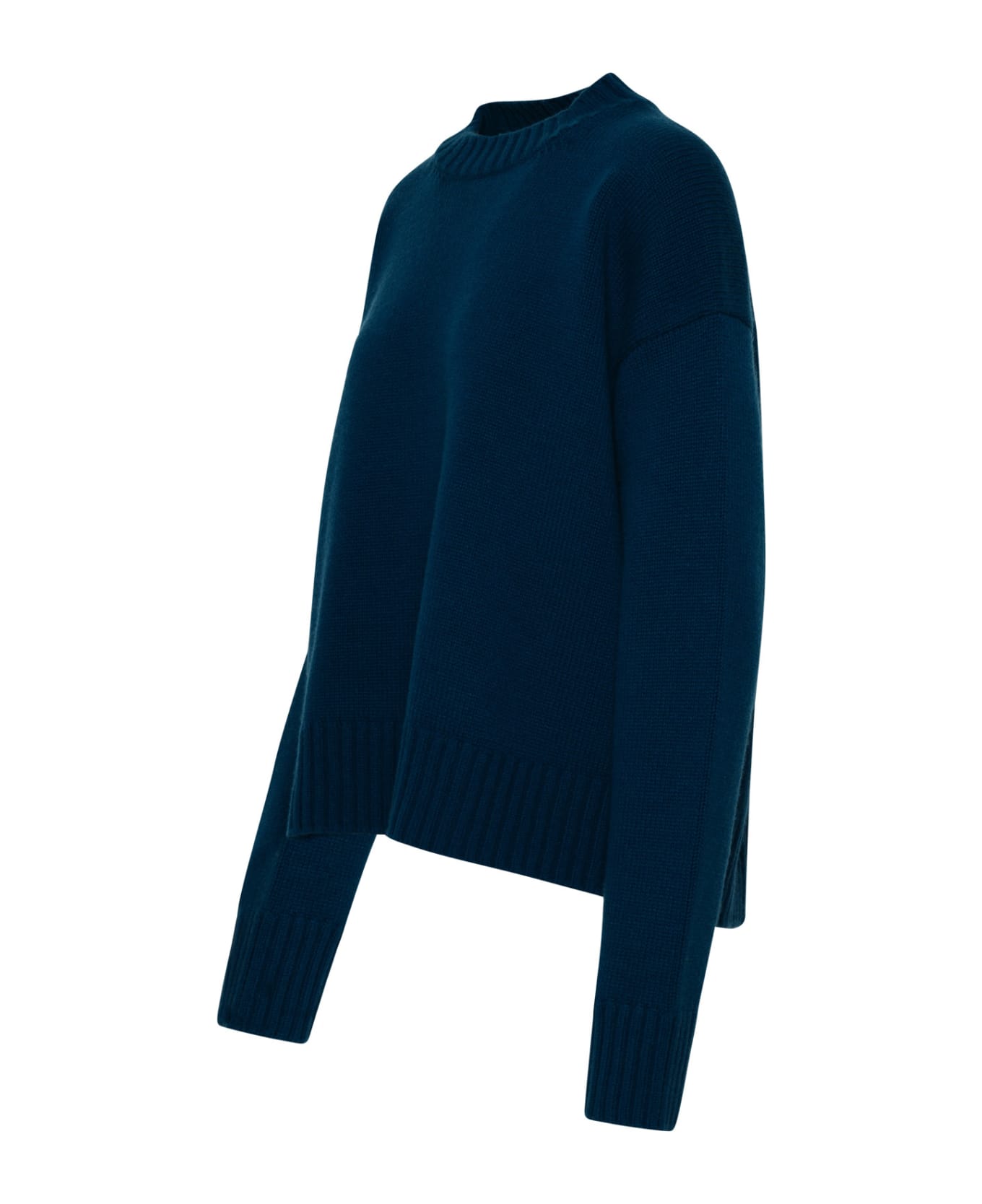 Jil Sander Sweater In Blue Cashmere Blend - Blue ニットウェア