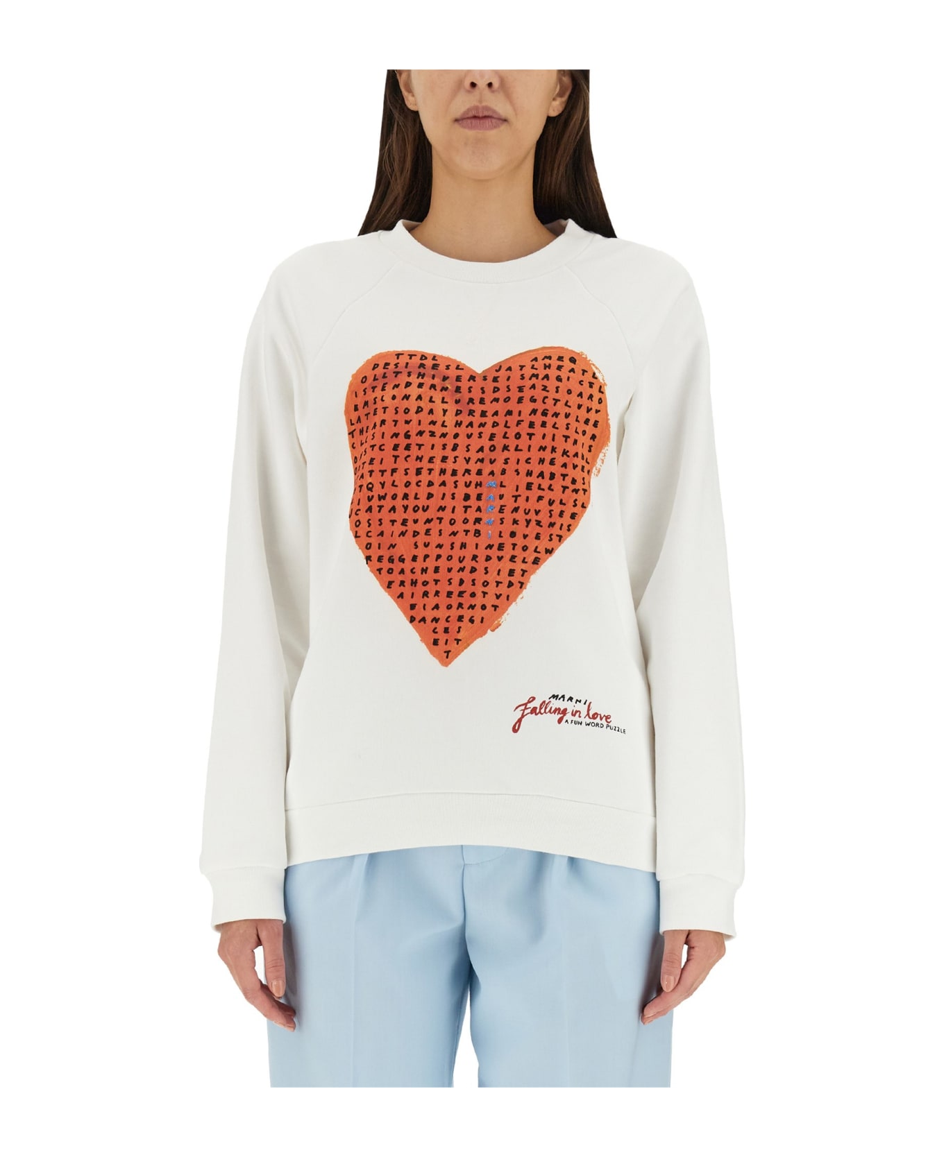 Marni Heart Crucipuzzle Sweatshirt - WHITE フリース