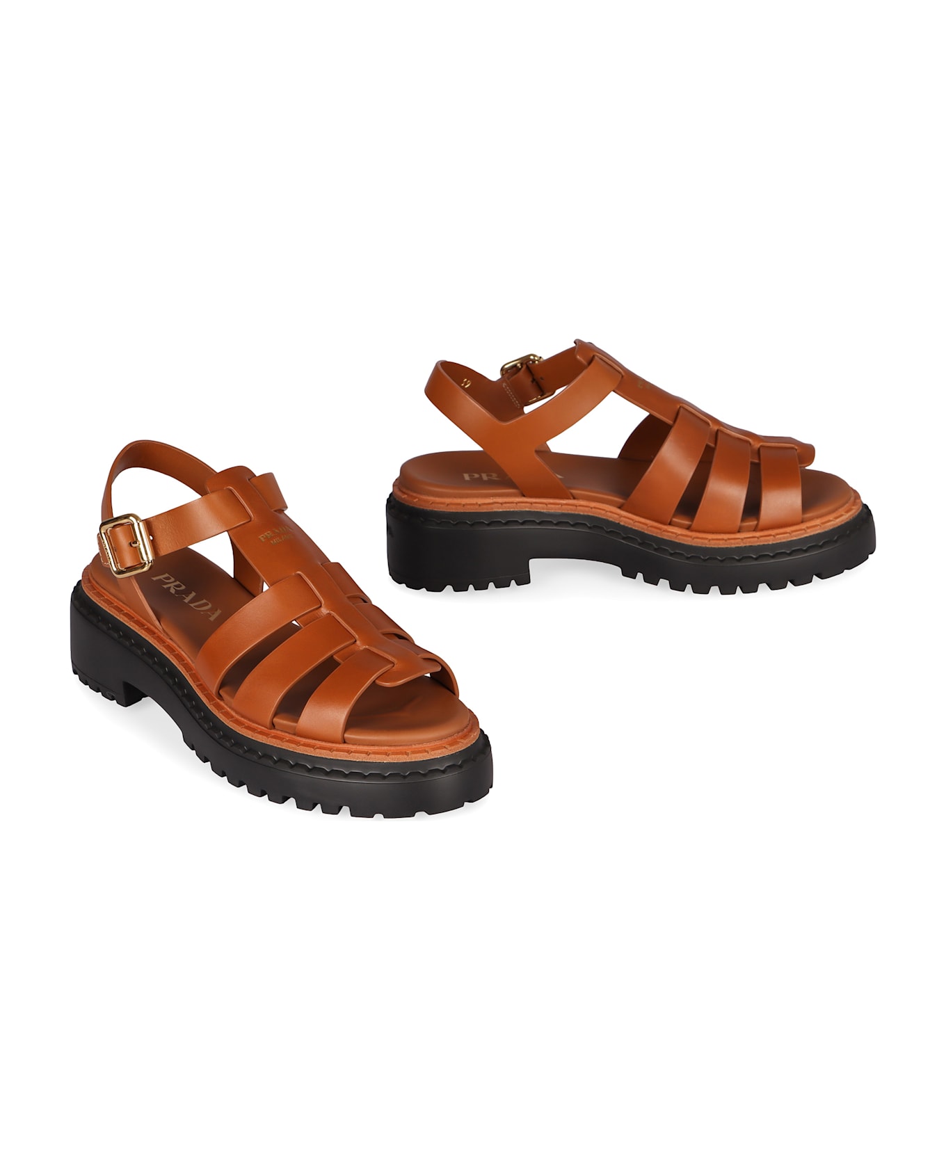 Prada Leather Sandals - brown サンダル