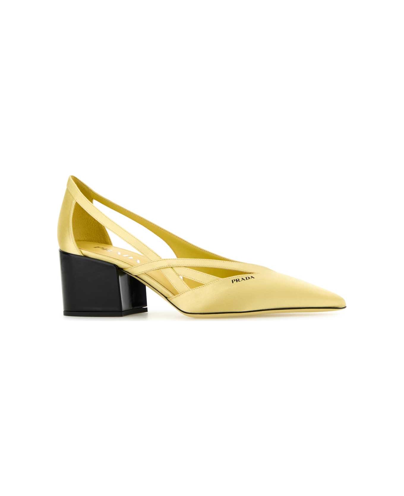 Prada Pastel Yellow Satin Pumps - LIMONE