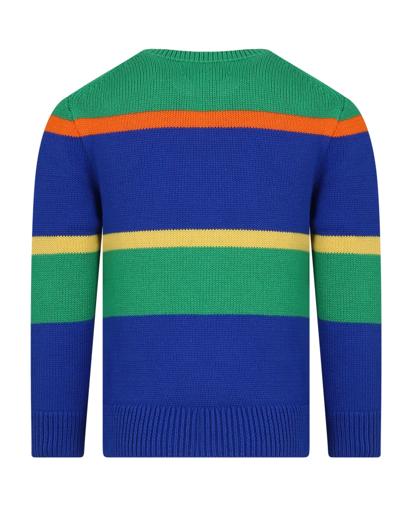 Ralph Lauren Blue Sweater For Boy With Logo And Iconic Pony - Multicolor
