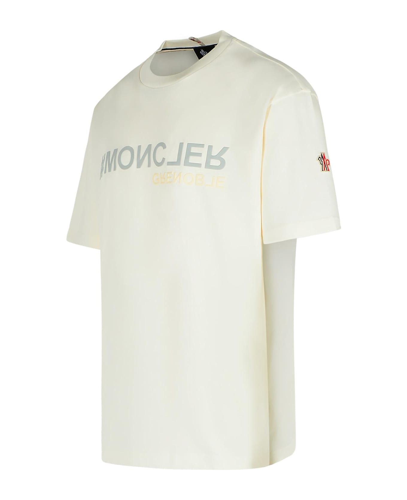 Moncler Grenoble White Cotton T-shirt - MULTICOLOUR