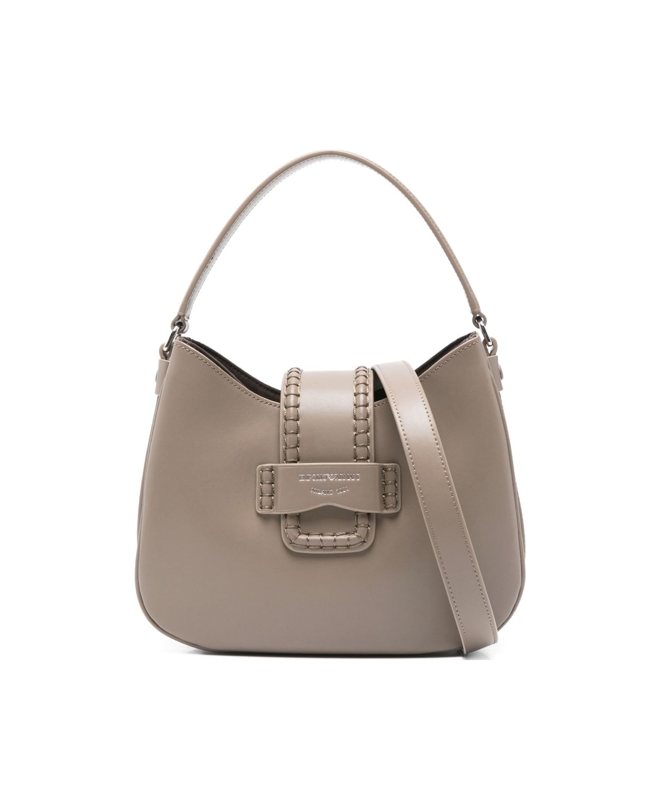 Emporio Armani Small Leather Shoulder Bag - Dove Grey
